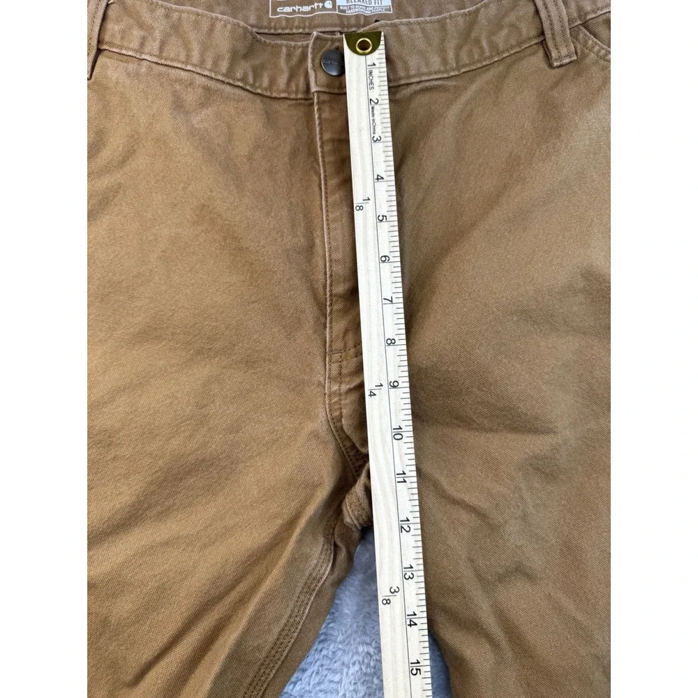 Carhartt 103279 211 Rugged Flex Relaxed Fit Duck Work Pants 42x32 Brown Distress